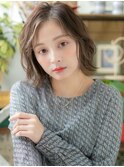オリーブベージュ抜け感外ハネレイヤーカットc6志木20代30代40代