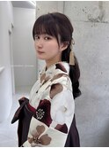 ハーフアップ袴スタイル