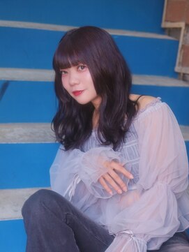 ベレッタ 枚方店(veretta.) 王道モテ髪/暗髪スタイル/ウェーブミディ/シースルーバング