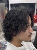 MEN’S HAIR/サーフカール/刈り上げセンターパート