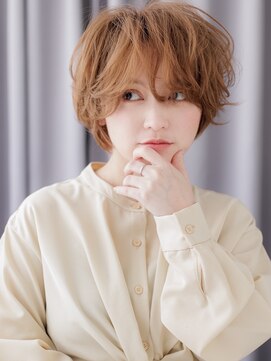 カバーヘア ブリス 大宮西口(COVER HAIR bliss) ミルクティーブロンド抜け感小顔フェザーショートZ大宮20代30代