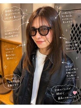 スタンド バイ ヘアー アンド コーヒー 恵比寿(STAND By HAIR ＆ Coffee) ワンハンレイヤー×春のベージュスタイル