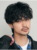 大分シャドウパーマメンズカットラウンドマッシュツーブロック