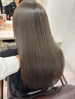 リュクスフォーヘアー アヴェダ(LUXE for hair AVEDA)の写真/ブリーチなしの透明感カラー！透明感×グレージュで叶えるナチュラル韓国風ヘア♪