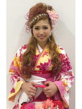ハナココ 水戸店(hana Coco) カールハーフアップ前髪編み込み◎袴 と着物！卒業式 ◎成人式