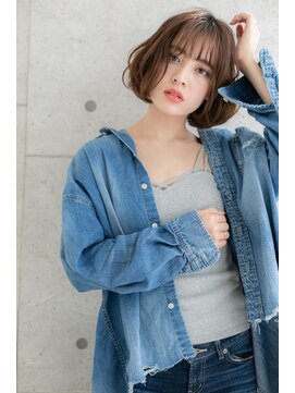 ミック ヘアアンドメイク アップ 駒込店(miq Hair&Make up) Aラインで小顔＊くせ毛風フレンチカジュアルエアリーボブc1