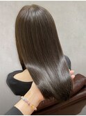 艶感♪髪質改善カラー大人可愛いアッシュグレージュロング