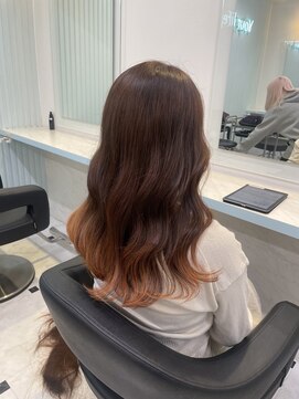 ランド 池袋(LAND) 裾カラー/オレンジベージュ