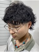 □カルマパーマ#マッシュパーマ#ウルフ#アッシュブラック