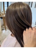 上尾/ダブルカラー/ブリーチ無し/白髪ぼかし/韓国