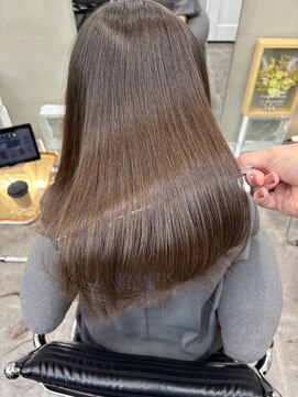 ファビ 渋谷(Fab) くびれヘア/暗めカラー/アプリコットオレンジ/縮毛矯正