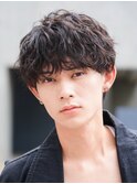 名古屋栄シャドウパーマメンズマッシュウルフ無造作ツーブロック