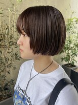 バイ ユア オウン フラワーズ コロン カバ 松本駅前(buy your own flowers : kava)&nbsp;20代30代透明感暗髪アッシュブルーグレージュ丸みボブ
