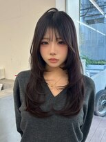 ノク 渋谷(nok) 韓国ヘアツヤ髪レイヤーカット_ダークパープルミルクブラウン