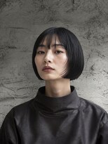 吉 船橋(kici) 船橋黒髪ミニボブ顎ライン切りっぱなしボブシースルー前髪