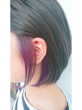 リアム ヘアアンドメイク(liam hair and make) インナーバイオレット×ボブ