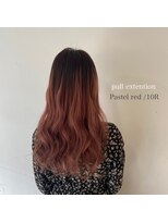 ヴァンクラウドコウベ(VENT CLOUD KOBE)&nbsp;＃パステルレッド＃プルエクステ＃グラデ＃カラー＃神戸