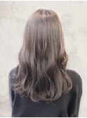 20代30代40代透明感♪髪質改善カラーミディミルクティーベージュ