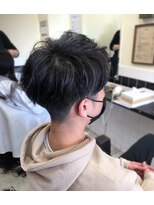 ラッキーヘア 加古川(Lucky Hair)&nbsp;ブルーハイライトカラー/メンズマッシュ【シン】