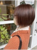 切りっぱなしボブ × チョコブラウン