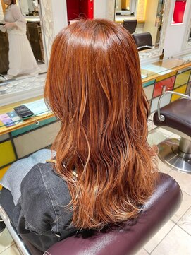 ネオリーブ チッタ 阿佐ヶ谷店(Neolive citta) ウェーブヘアー×暖色オレンジハイライトカラー