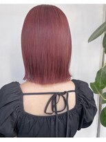 エース (ACE) ACE横浜　チェリーレッド×切りっぱなしボブ