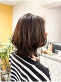 #ハッシュカット#フルバング#似合わせカット#レッドブラウン
