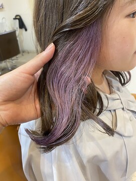 ソワン ドゥ ブレス エルネ 立花店(soin de brace elne) イヤリングカラー/インナーカラー/パープル/ケアブリーチ