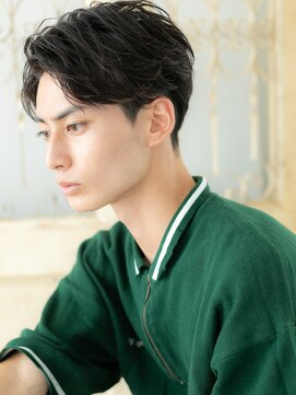 モッズ ヘア 福岡姪浜店(mod's hair) mod's姪浜/アップバング黒髪アッシュブラックコンマヘアf