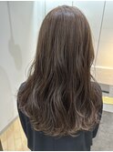 大人可愛いブリーチなし透明感カラーベージュ似合わせカット