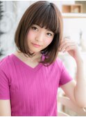 大人可愛いアースカラー小顔切りっぱなしボブc6上尾20代30代40代