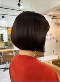 髪質改善/艶髪/丸みボブ/黒髪ショートボブ