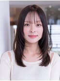 ミディアムレイヤーカット髪質改善トリートメントストレート