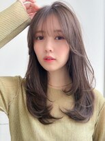 外ハネボブ艶感セミディ前髪うるツヤくびれヘア#511f0701