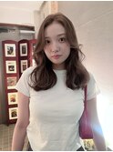 ヘーゼルベージュカラー　ハイトーンカラー　顔周りカット