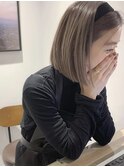 ベージュカラー/ブリーチなしダブルカラー/赤み消し/渋谷/原宿