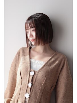 シスタ 二子玉川(SiSTA) ミニマルボブ大人ボブココアブラウン髪質改善20代