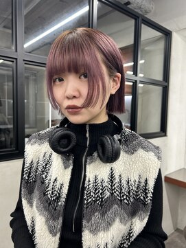 ニコ トウキョウ 渋谷(nico TOKYO) ダブルカラーチェリーレッドピンクブラウン韓国レイヤーロング