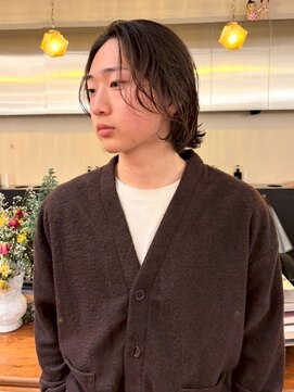 ランプ 代官山(the lamp) メンズニュアンスパーマ刈り上げなし無造作センターパート