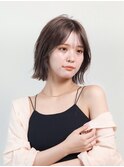 小顔外ハネボブダークアッシュ大人ガーリー似合わせカット