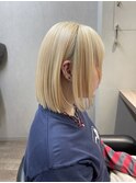 ブリーチ3回↑抜きっぱなしブロンド ボブ/レイヤーボブ/金髪