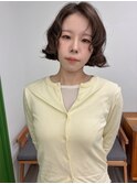 韓国の女の子みたいなボブパーマ