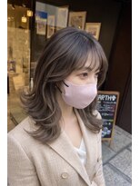 アース 四日市店(HAIR&MAKE EARTH) 透明感グレージュ×韓国風くびれレイヤー