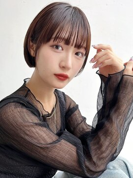 トルネード(TORNADO) 大人ショートボブ前髪ありミニボブ丸顔面長絶壁エラ張り A102