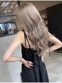 バレイヤージュショコラアッシュハイライトグレージュカラー