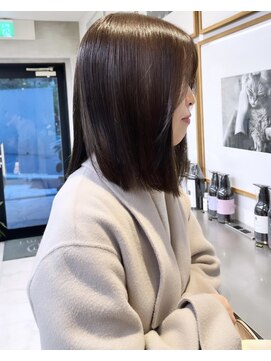 ラミ(L'ami) 切りっぱなしボブ 縮毛矯正