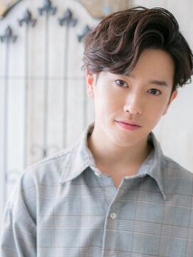 メンズヘア ビーセカンド 草加店(MENS HAIR B-2) 七三アップバングかき上げツーブロックマッシュパーマV草加