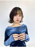 インナーカラーベージュ小顔ニュアンスボブ10代20代30代