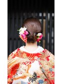 結婚式ヘア*生花を使った色打掛*スタイル