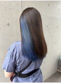 ブルーカラー暗髪美シルエットロング20代30代×エアストレート